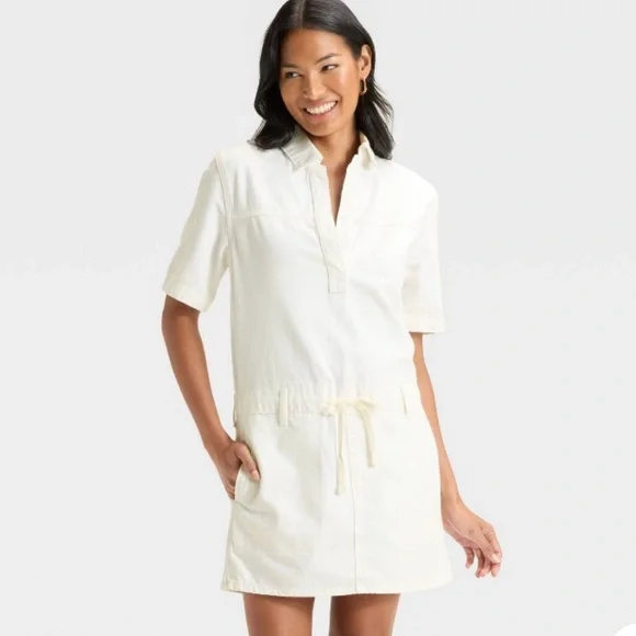 sachin and babi light blue dress Exquisite White Banded Drop Waist Short Dress  Ah L La Lifestyle Boutique